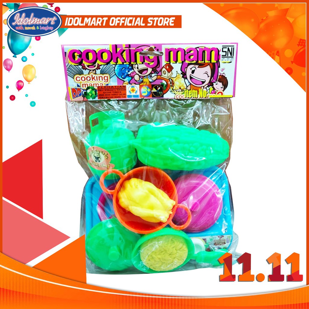 IDOLAKU Mainan Anak Masak Masakan Kantong - Cooking Set - Kitchen Set