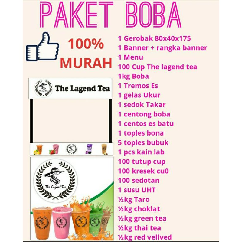 

PAKET USAHA MINUMAN BOBA TERMURAH / FRANCHISE MINUMAN GRATIS ONGKIR