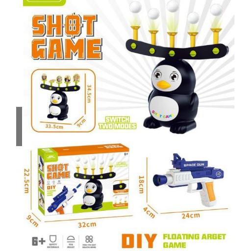 Floating hover shoot mainan tembak pistol air softgun target bola ngapung anak