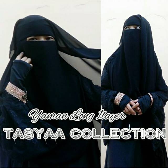 Niqab Poni Long / Cadar Yaman Long 1 layer sifon silky