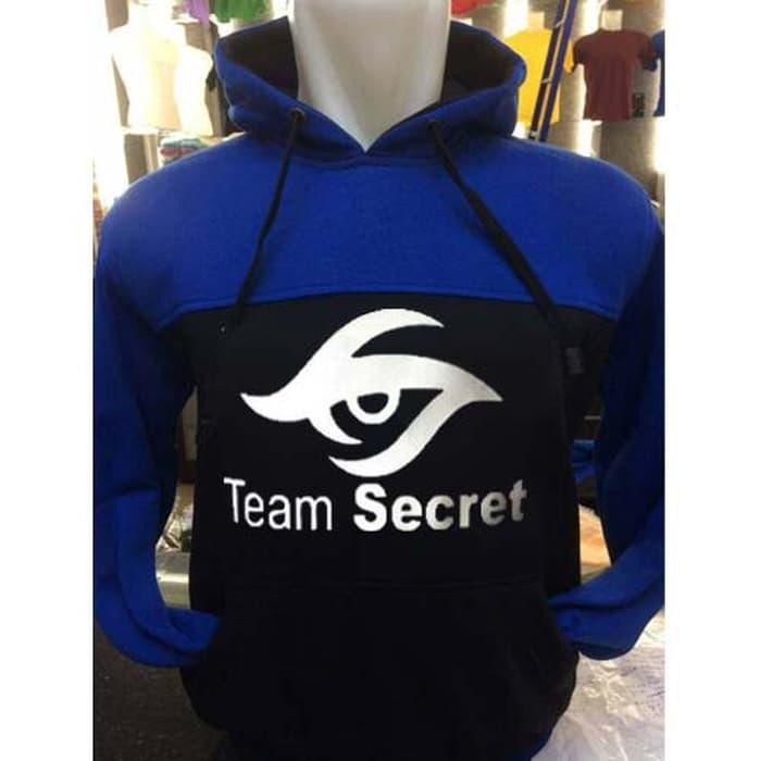 Sweater Hoodie Team Secret TS-331B Dota 2 Tim Sukses Biru Hitam Berkualitas