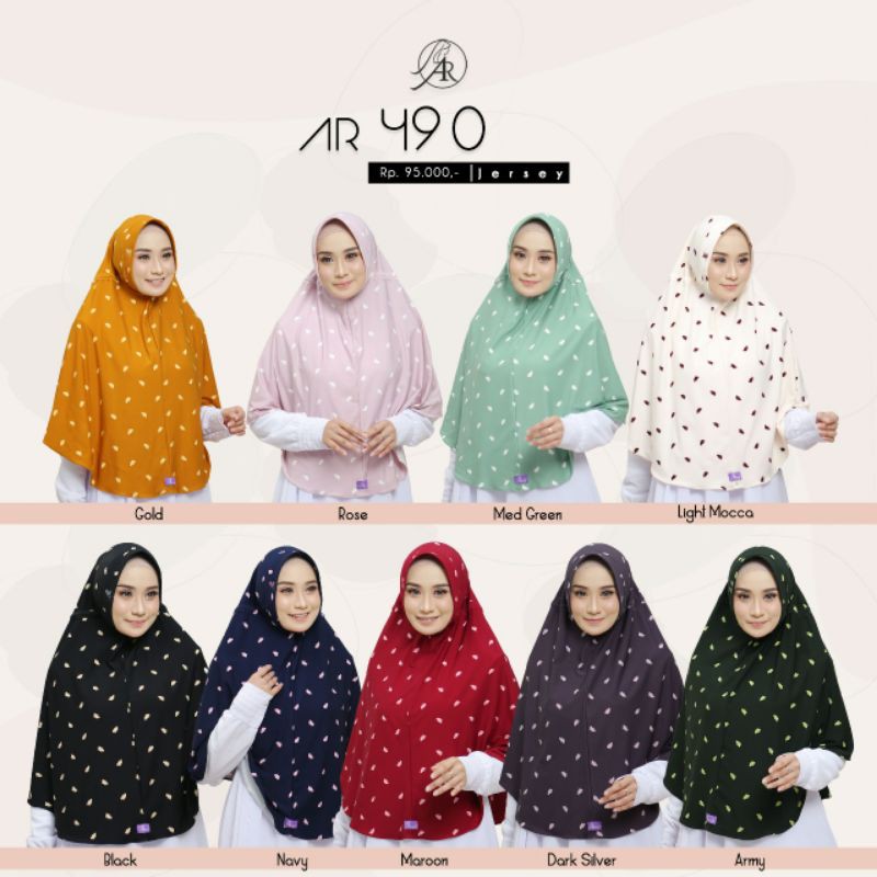 hijab jilbab kerudung bergo serut dewasa jumbo terbaru ORI ArRafi AR 490 cantik  Zoya Rabbani elzata