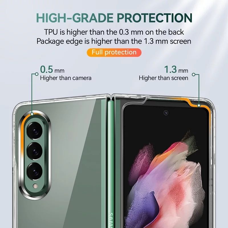 Hard Case Silikon Samsung Galaxy Z Fold 3 Bening Transparant Airbag Anti Crack soft TPU