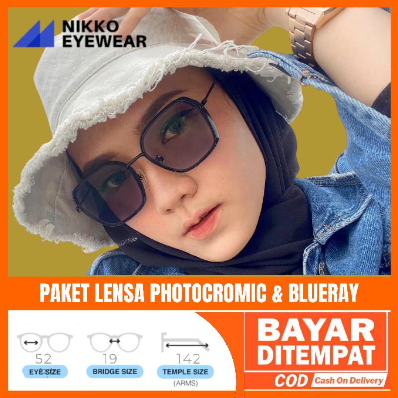 Paket Kacamata 0038, Gratis Lensa Photochromic, kacamata Antiradiasi,kacamata Baca, kacamata Korea