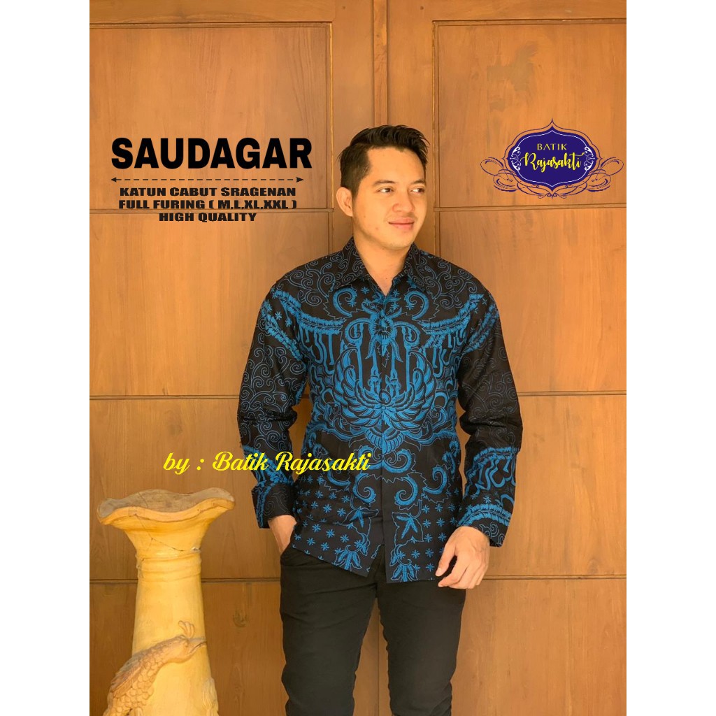 SAUDARGA RAJASAKTI KEMEJA BATIK SOLO PRIA LENGAN PANJANG LAPIS FURING ATASAN BATIK PREMIUM MODERN KATUN HALUS BAHUWIRYA  BANAMITRA BANAMITRA PUTIH BANGSAWAN BAYU PUTRA BERLIAN BIRU BHARATAYUDA BIMASENA BIRENDRA BIRU INDAH BRAHMAKERTA BRAHMAKERTA MERAH