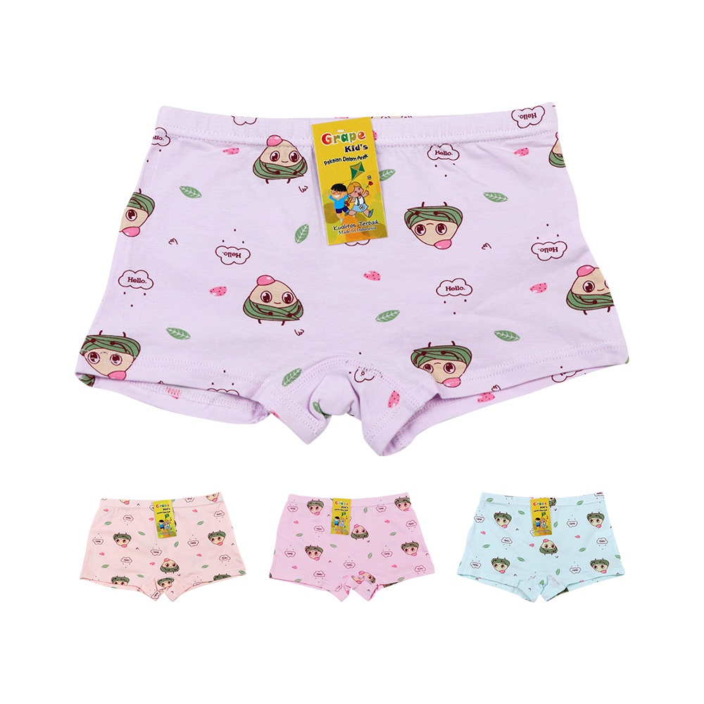 Celana Dalam Pendek Anak Perempuan Remaja Lucu Model Boxer CD CAE BX 186