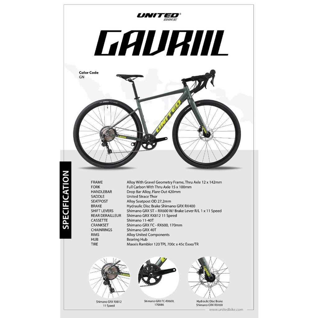 Sepeda Roadbike Sepeda Balap Gravel Gavrill United Shimano 11speed SNI-1