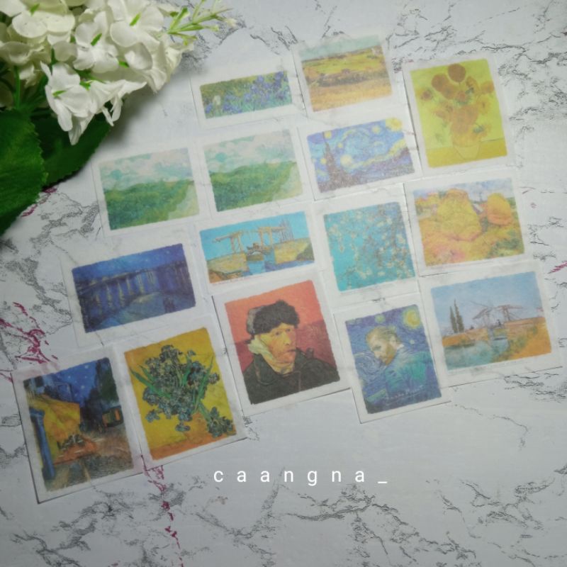 

5 pcs washi sticker lukisan / washi stiker old / sticker aesthetic / sticker lukisan