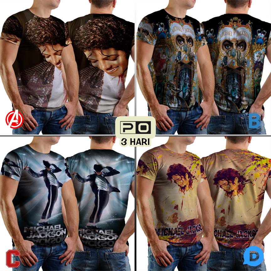 Kaos Michael Jackson Legend Tshirt Fullprint Bahan Polyester Jersey