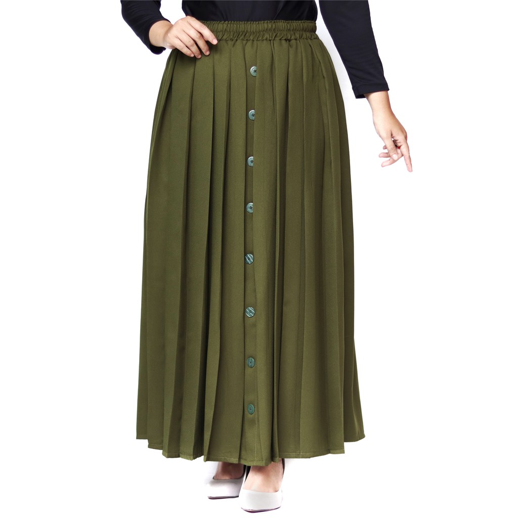 rok rempel kancing | Rok payung rempel full depan belakang | rok payung moscrepe | rok muslimah