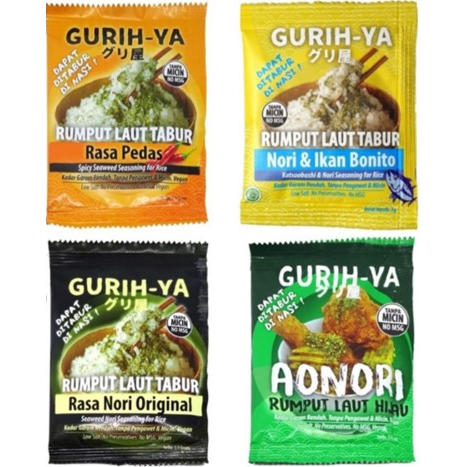 Gurih Ya Gurihya Seaweed Nori Seasoning (Abon Rumput Laut) Sachet 5.5gr Rasa Original sachet 1 pcs