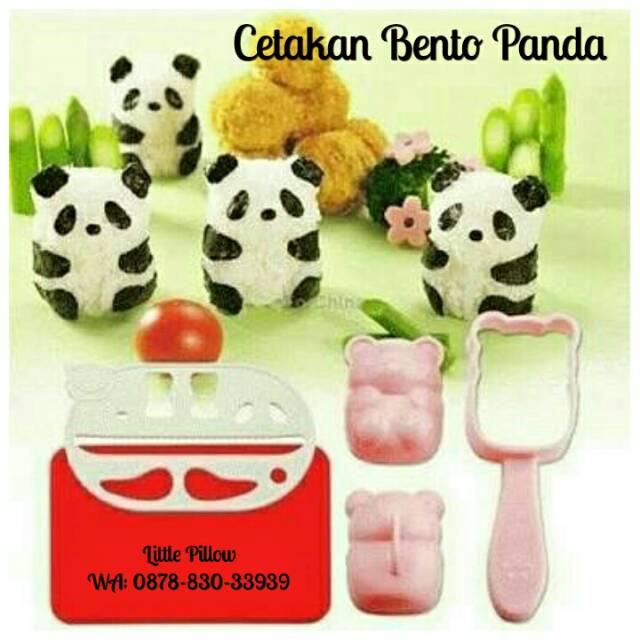 (BABY PANDA PINK) Cetakan Bento Karakter / Cetakan Nasi Unik / Nori Cutter Panda