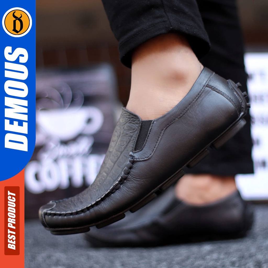 Sepatu Slip On Pria Casual Kulit Asli DEMOUS FRIDZ