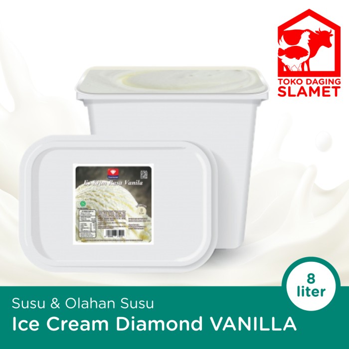 

Ice Cream Es Krim Diamond Vanilla Vanila 8 Liter