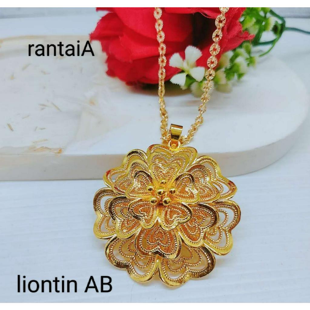 Kalung Cantik Lapis Emas Perhiasan Fashion AB AC