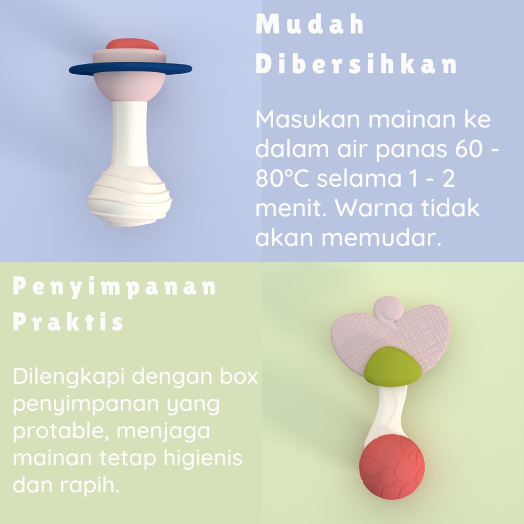 Alilo Baby Rattle Theether C1-10 Per PCS/ Mainan Rattle Bayi / Teether Bayi / Gigitan Bayi / BPA Free / Newborn Gift