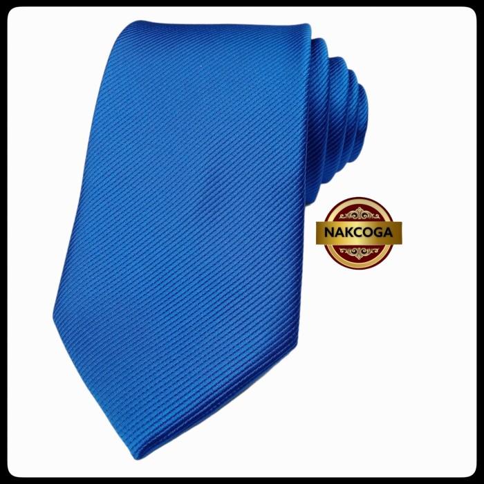 Tie Men Dasi Biru Elektrik Polos Panjang Dasi Kantor Pesta Pernikahan Wedding