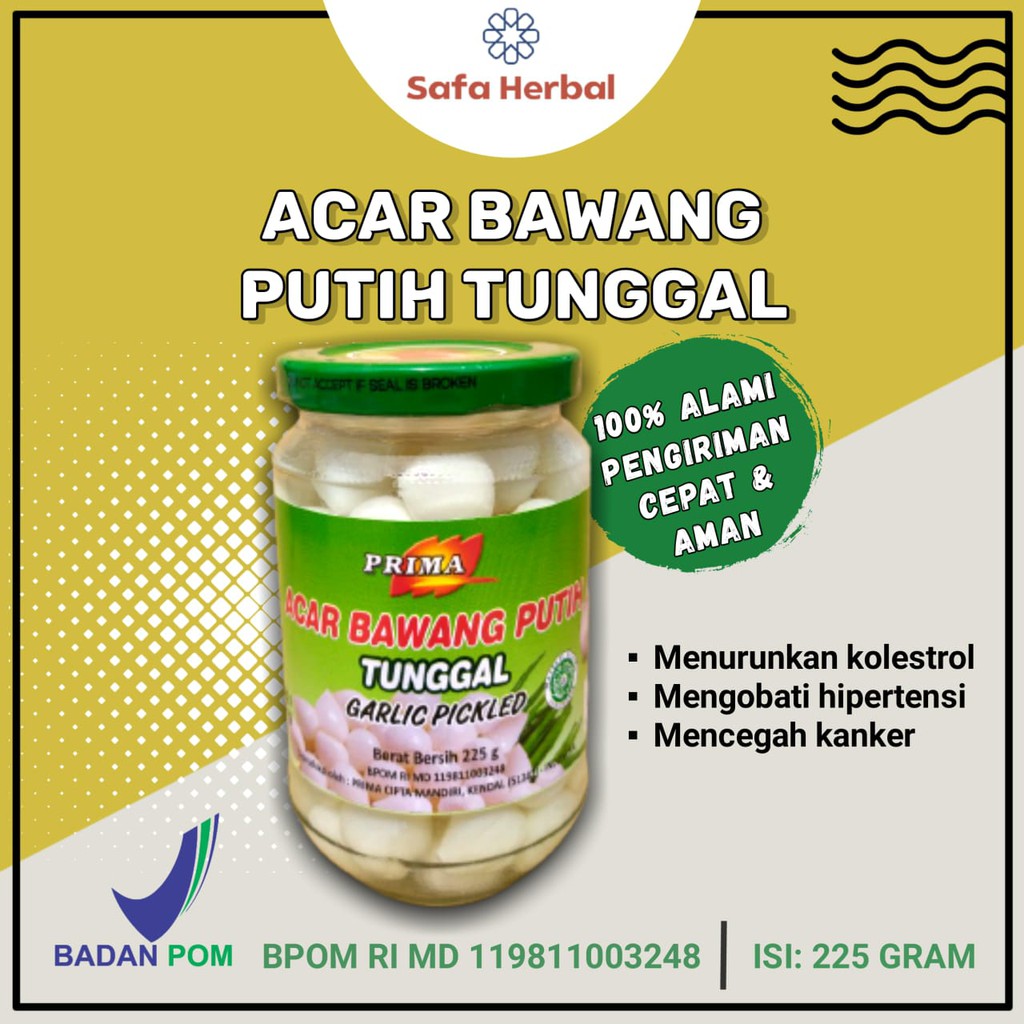 

Acar Bawang Putih Tunggal Bawang Lanang Pickled Garlic 225 gr 001