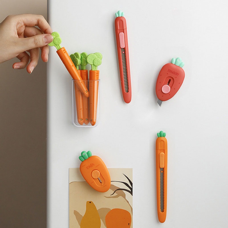 Cutter Mini / Cutter Carrot / Pisau Lucu / Cutter Carrot / Pemotong Kertas Wortel Strawberry