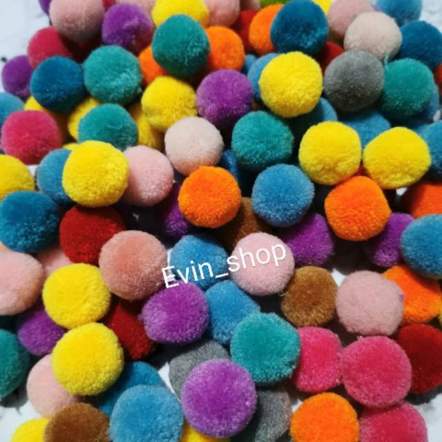 Pompom Padat Halus/20MM/30Pcs/bisa mix warna