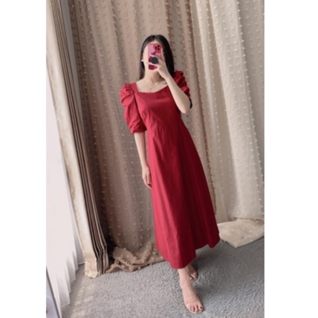 Malva Dress || Dress Wanita || Squareneck Dress Formal Korea || Vaeesan