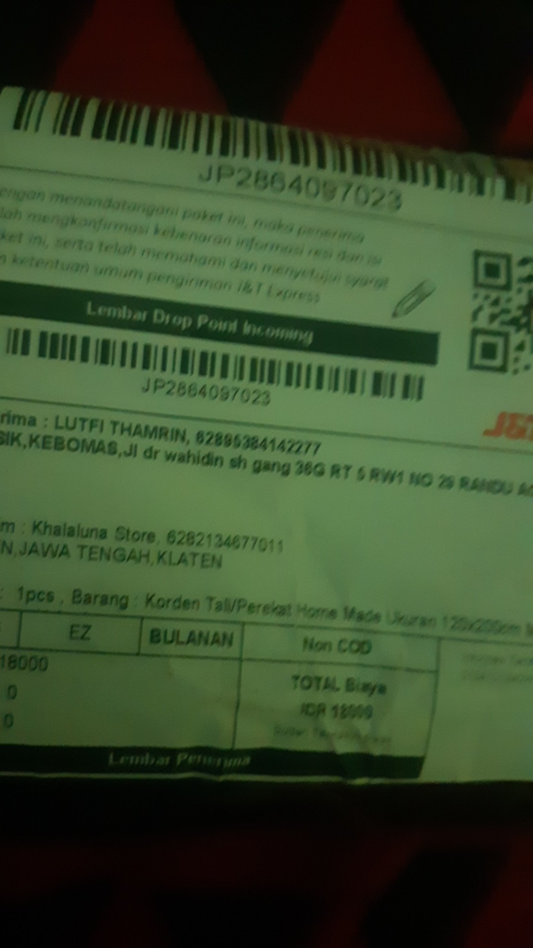 Korden Tali/perekat Home Made Ukuran 120x200cm Motif Manchester United