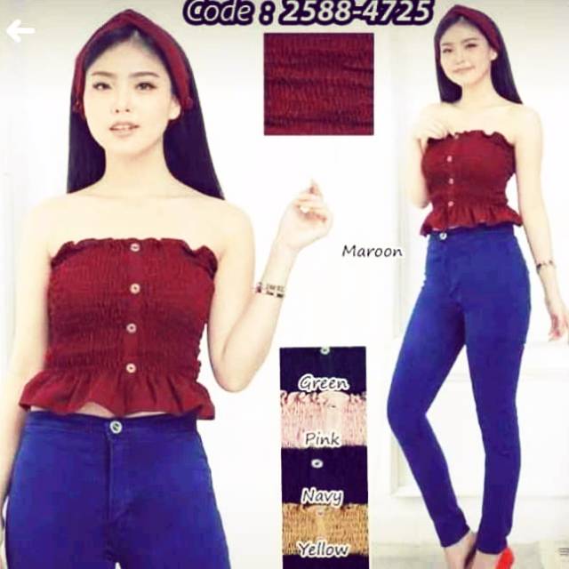 Kemben kerut kancing