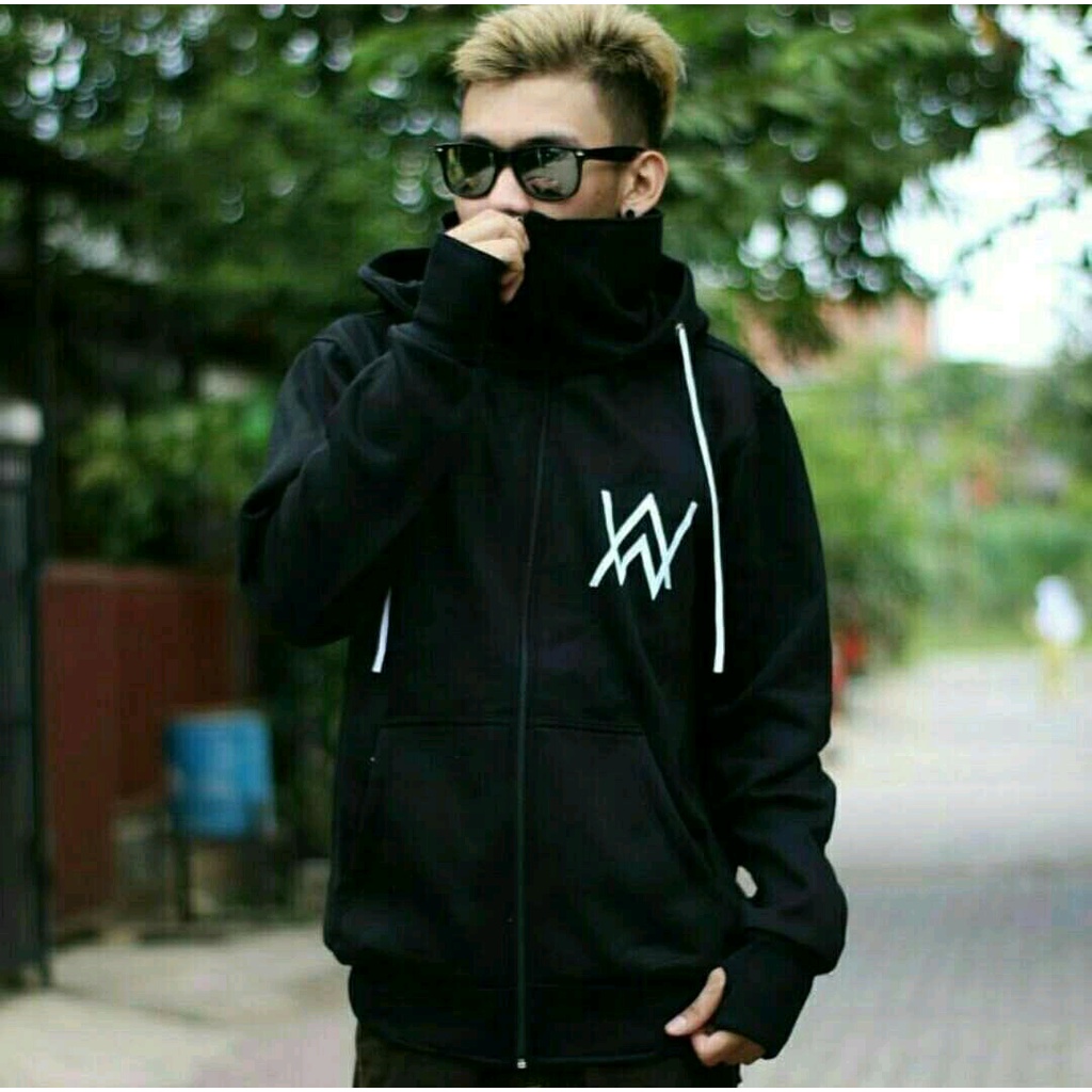 Jaket AW ninja alan walker keren pria &amp; wanita - Black - Hitam /jaket zipper AW ninja alan walker terbaru