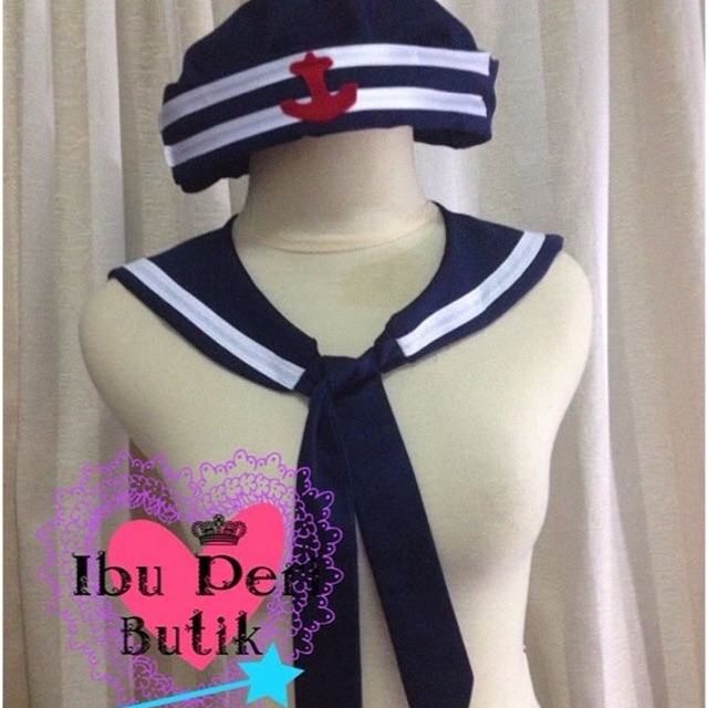 Sailor Collar Navy &amp; Putih (Kostum Pelaut)