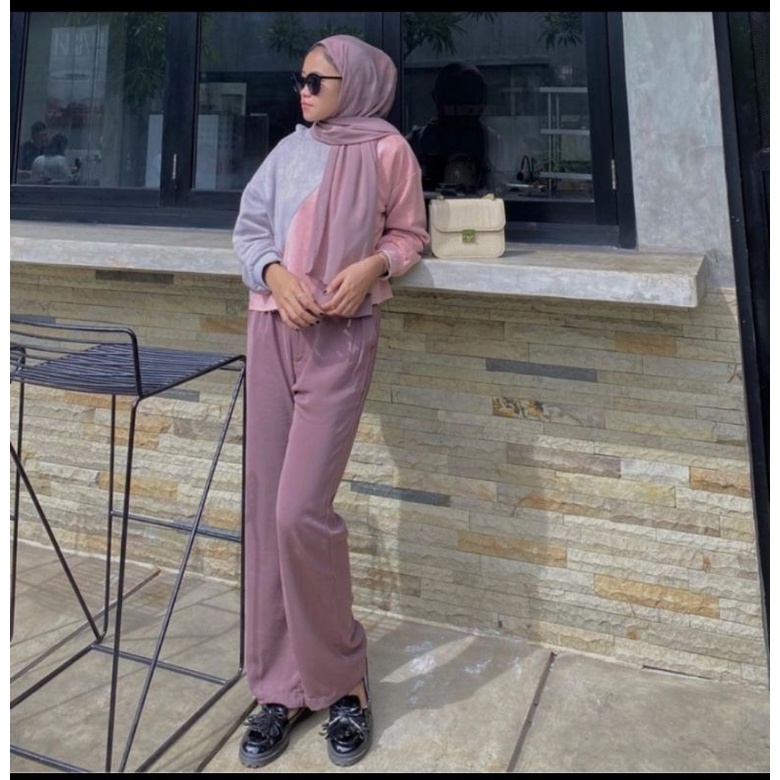 Loose Pants Trousers - Celana Anti Kusut - Highwaist Loose