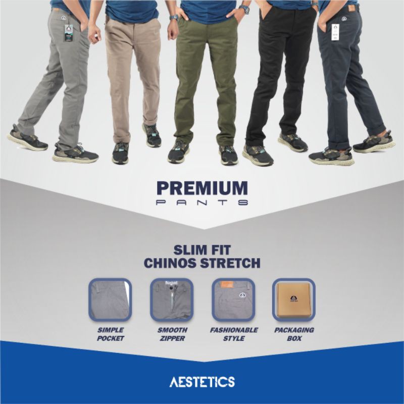 celana panjang pria chinos stretch celana chino slimfit premium keren trousers long pants halus