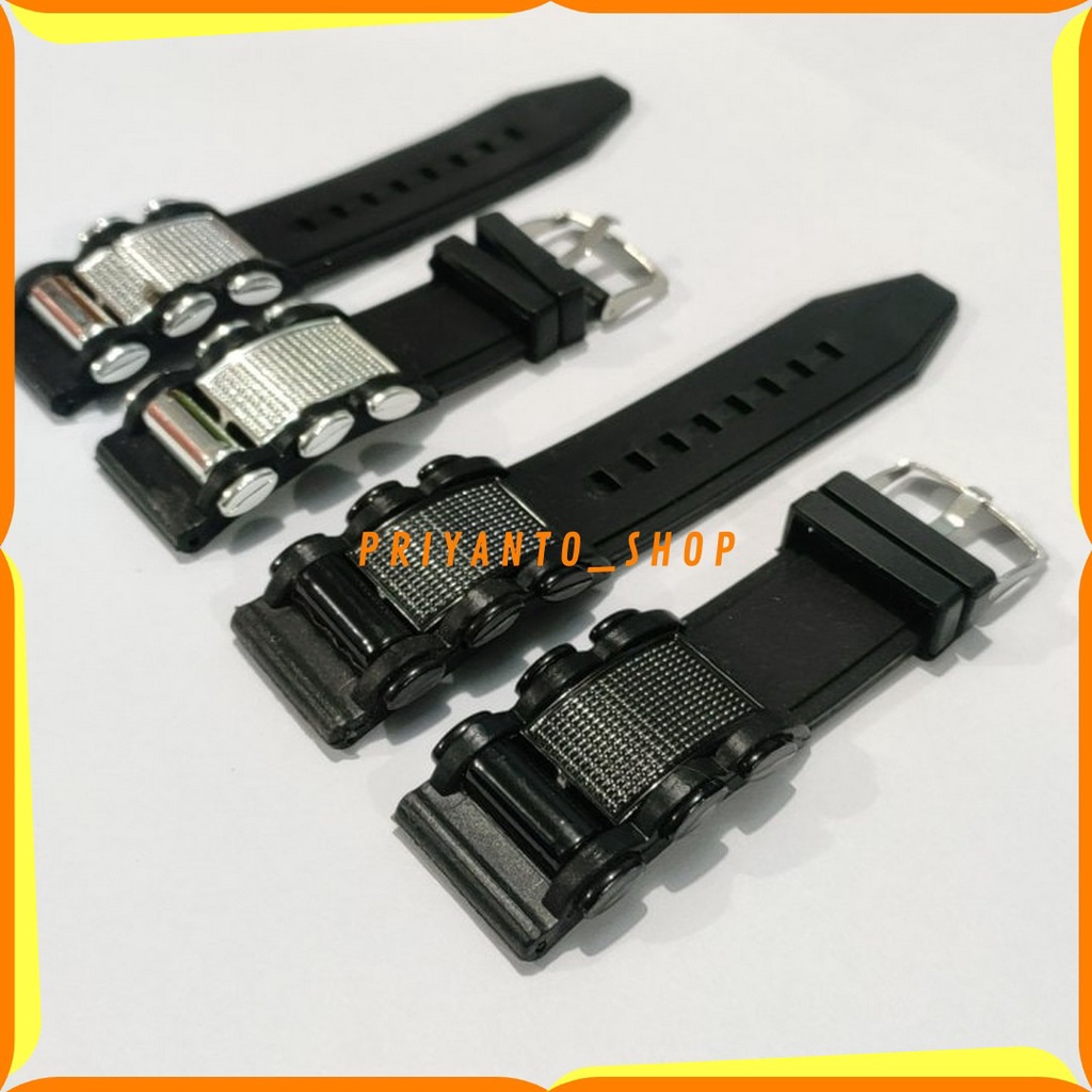 Tali karet Jam Tangan 24mm Rubber Strap Fashion Hitam Bagus WH57