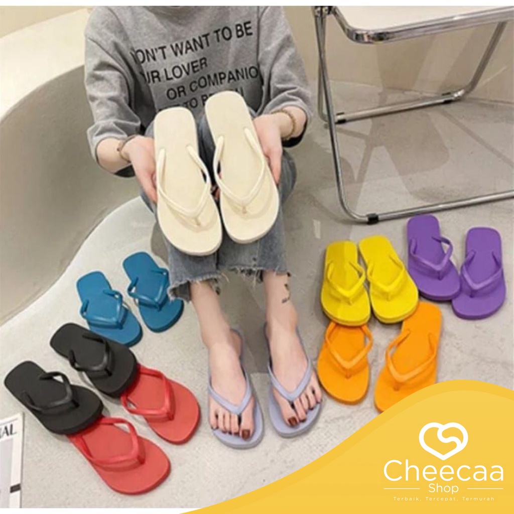 CC (SD7) Sandal Polos Casual Bahan Spons Murah Meriah Sandal Jepit