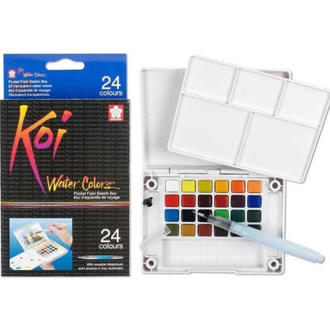 

Promo! Set 24 Sakura Koi Watercolor Pocket Field With Brush Murah