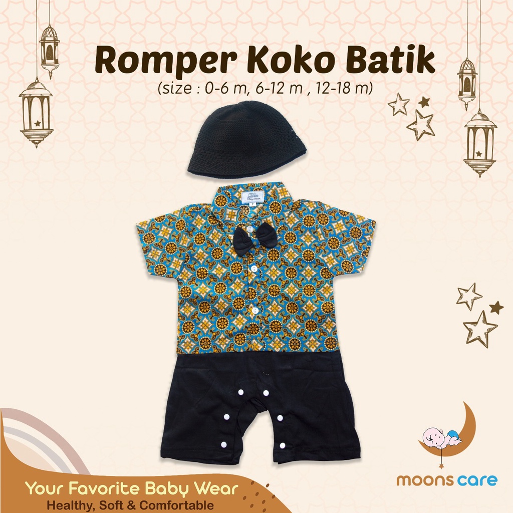 (BONUS PECI)ROMPER KOKO BATIK BAYI ROMPER BATIK ROMPER BORDIR ROMPER BAJU MUSLIM