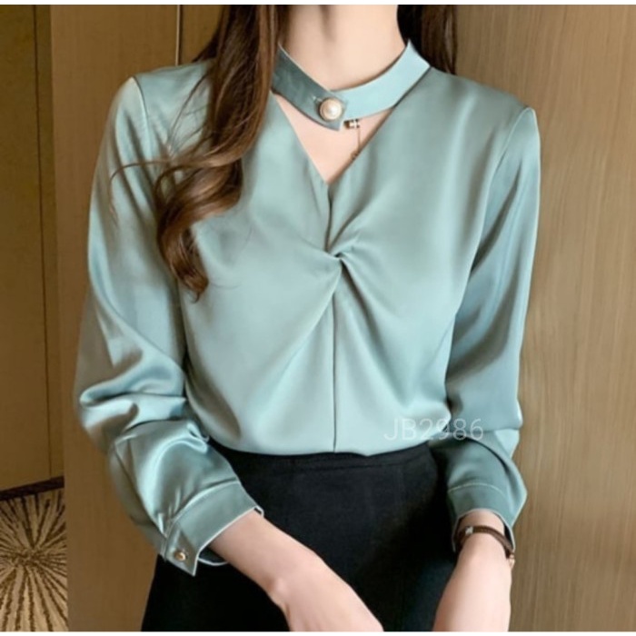 GUILEN TOP BAJU ATASAN WANITA KEMEJA KOTAK / KEMEJA KOREAN STYLE KEKINIAN TERBARU 2021