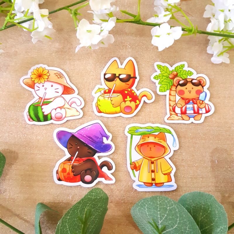 

5 PCS STICKER DECO / STICKER JURNAL/ STICKER DIECUT/ STICKER AESTHETIC