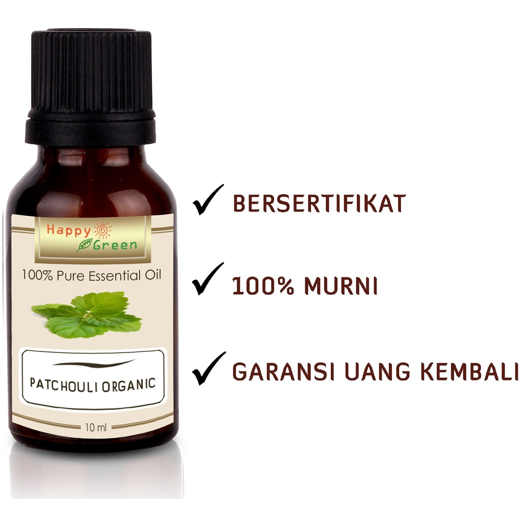 Happy Green ORGANIC Patchouli Essential Oil - Minyak Nilam Organic 100% Murni