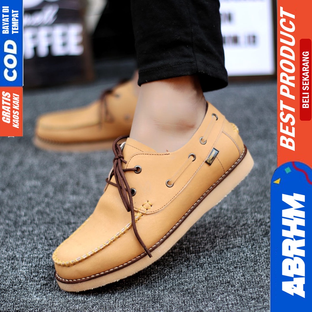 Abrhm Davis - Sepatu Formal Pria Pantofel Kulit Asli