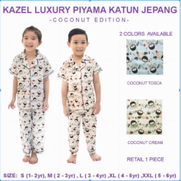 Setelan Katun Jepang 7-12 Tahun Setelan Tangan Panjang Coconut Bear Unicorn Kazel Zebe Luxury CBKS