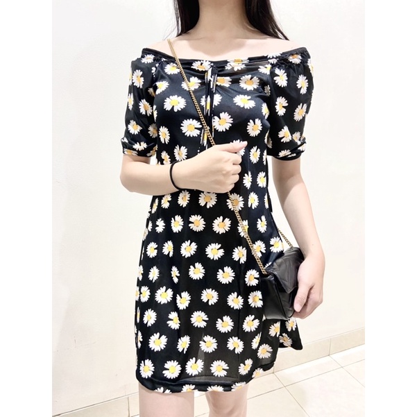 Dress Korea Daisy / Baju Dress Fashion Motif Bunga