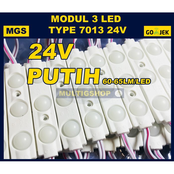 100Pcs Modul 3 LED 7013 24V - Putih