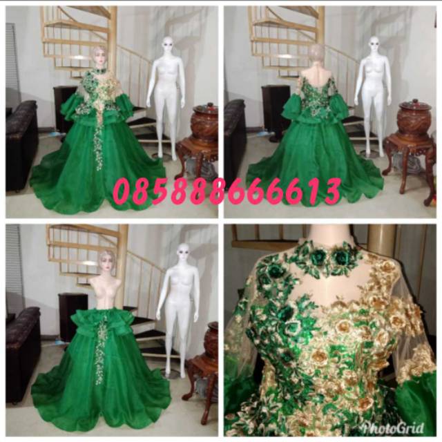 Gaun penhantin organza mewah murah ( 3d )