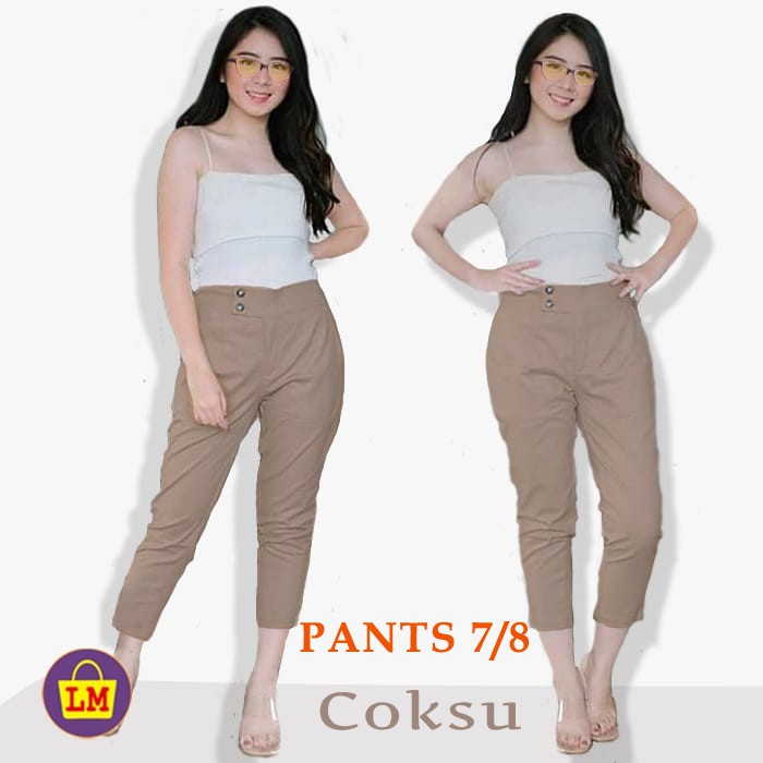 TERBARU TERMURAH Celana 7/8 Wanita Katun Twill Strecth Ukuran XL XXL XXXL LMS 08838 08841 08844