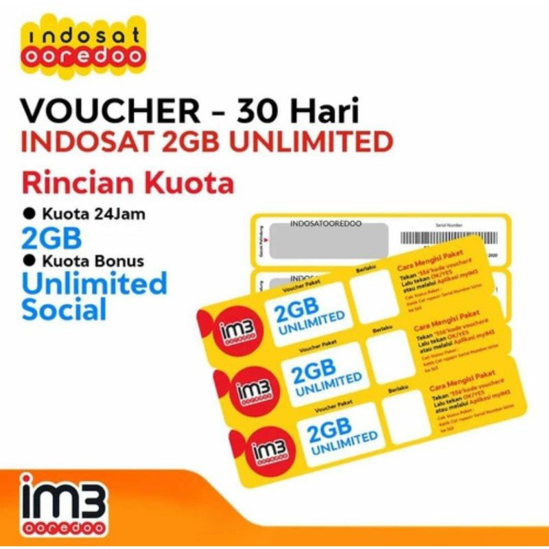 Voucher Indosat 2gb Unlimited