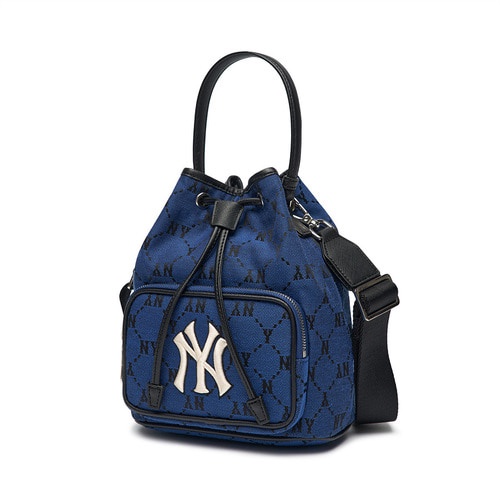 MLB NY Yankees Monogram Bucket Bag Denim Blue (18 x 22 x 12)