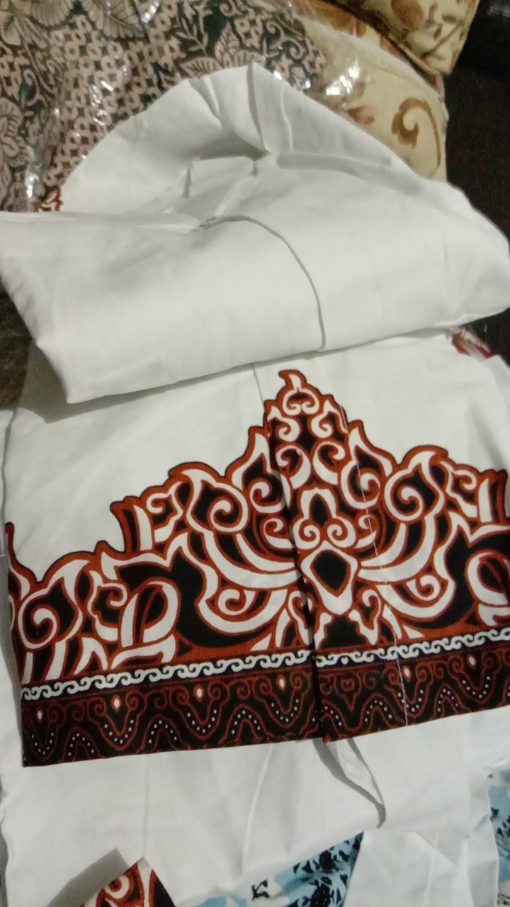 Batik Solo Modern Set Celana Sarung Dan Koko Tumpal Putih