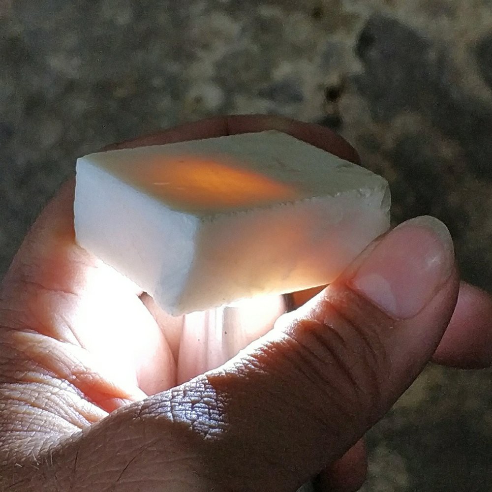 NATURAL BAHAN BATU AKIK WHITE CALCITE - NATURAL MANIH GAJAH