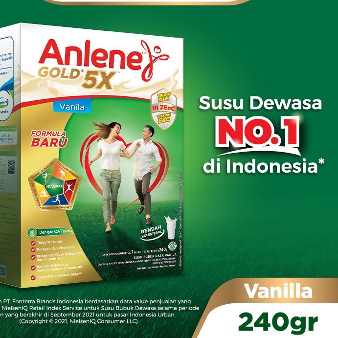 

Anlene Gold 5X Susu Bubuk Vanila 240g - Nutrisi Tulang, Sendi, dan Otot Trendy