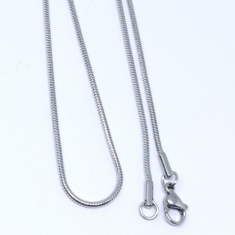 Kalung Titanium Belut Pria silver Anti Karat